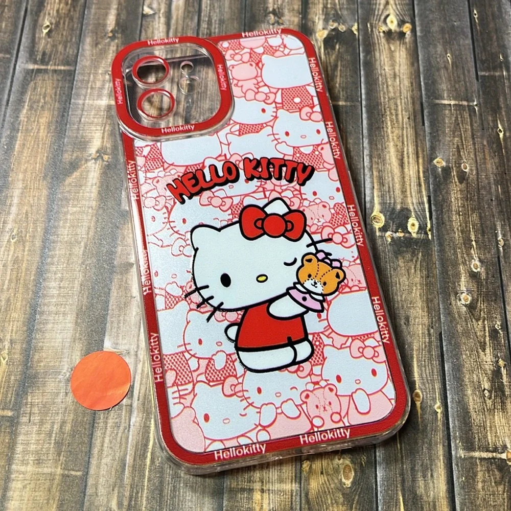 5for$10 Cute College Red Hello Kitty and Teddy iPhone 12 Phone Case NWT